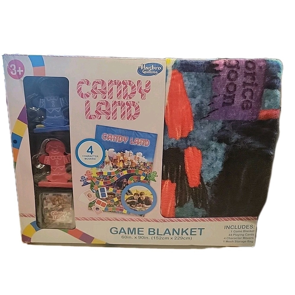 Hasbro Candyland Board Fleece Game Blanket Nostalgic 60"x90" New In Box